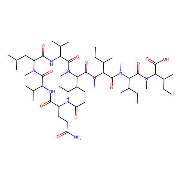 2D Structure of Ac-DL-Gln-DL-Val-DL-N(Me)Leu-DL-Val-DL-N(Me)xiIle-DL-N(Me)xiIle-DL-N(Me)xiIle-DL-N(Me)xiIle-OH