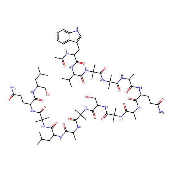2D Structure of Ac-DL-Trp-DL-Val-Aib-Aib-DL-Ala-DL-Gln-DL-Ala-Aib-DL-Ser-Aib-DL-Ala-DL-Leu-Aib-DL-Gln-DL-Leu-ol