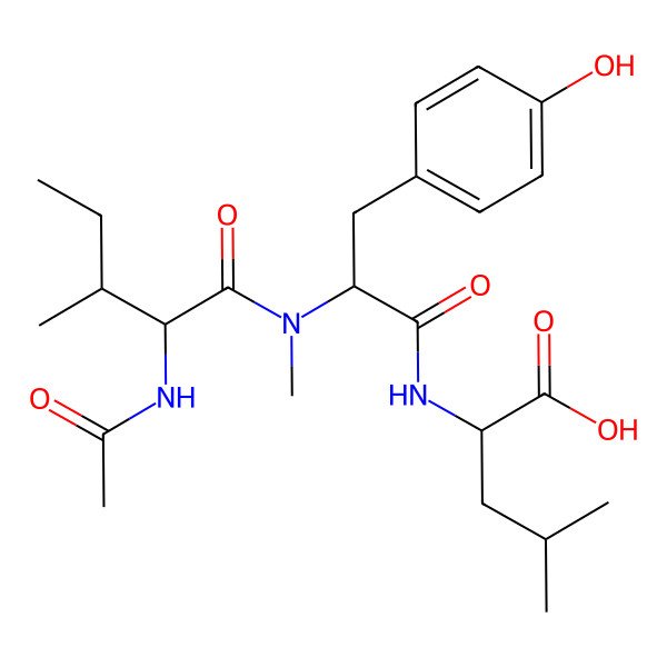 2D Structure of Ac-DL-xiIle-DL-N(Me)Tyr-DL-Leu-OH