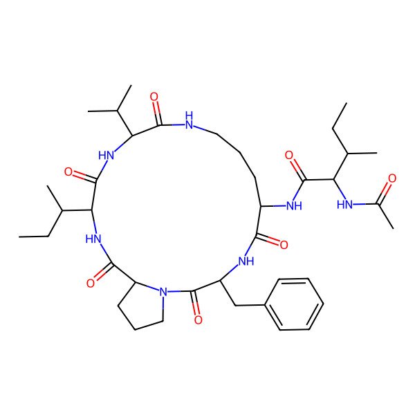 2D Structure of Ac-DL-xiIle-DL-Orn(1)-DL-Phe-DL-Pro-DL-xiIle-DL-Val-(1)