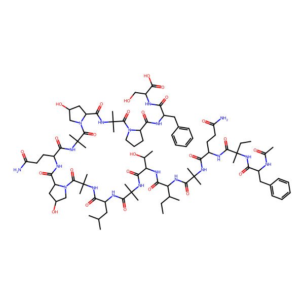 2D Structure of Ac-Phe-D-Iva-Gln-Aib-Ile-Thr-Aib-Leu-Aib-Hyp-Gln-Aib-Hyp-Aib-Pro-Phe-Ser-OH