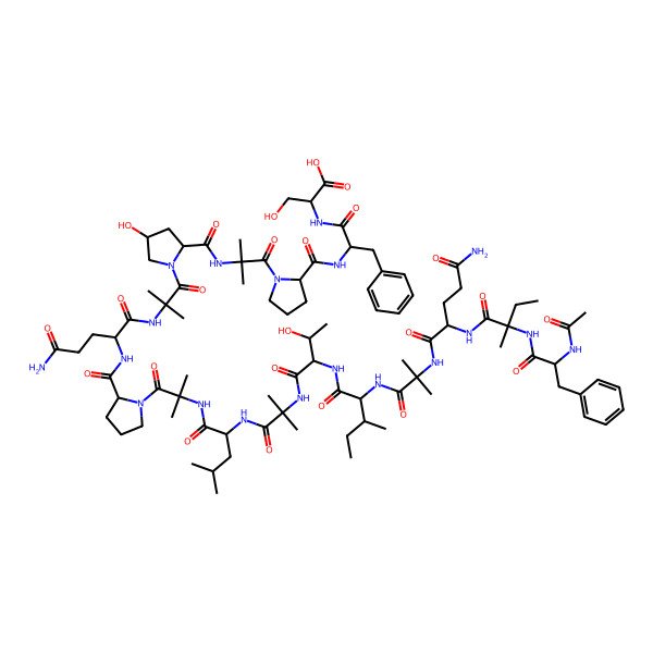 2D Structure of Ac-Phe-Iva-Gln-Aib-Ile-Thr-Aib-Leu-Aib-Pro-Gln-Aib-Hyp-Aib-Pro-Phe-Ser-OH