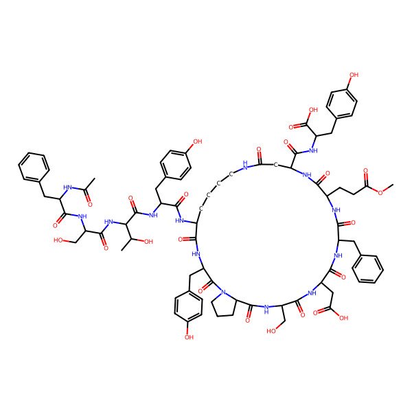 2D Structure of Ac-Phe-Ser-Thr-Tyr-Lys(1)-Tyr-Pro-Ser-Asp-Phe-Glu(OMe)(OMe)-Asp(1)-Tyr-OH