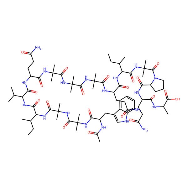 2D Structure of Ac-Trp-Aib-Aib-Ile-Val-Gln-Aib-Aib-Aib-Gln-aIle-Aib-Pro-Gln-Ala-OH