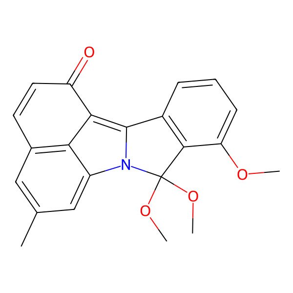 2D Structure of 7,9,9-Trimethoxy-13-methyl-10-azapentacyclo[9.7.1.02,10.03,8.015,19]nonadeca-1,3(8),4,6,11,13,15(19),16-octaen-18-one