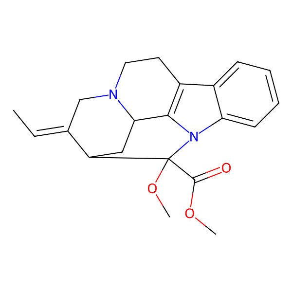 2D Structure of Methyl 13-ethylidene-18-methoxy-1,11-diazapentacyclo[12.3.1.02,7.08,17.011,16]octadeca-2,4,6,8(17)-tetraene-18-carboxylate