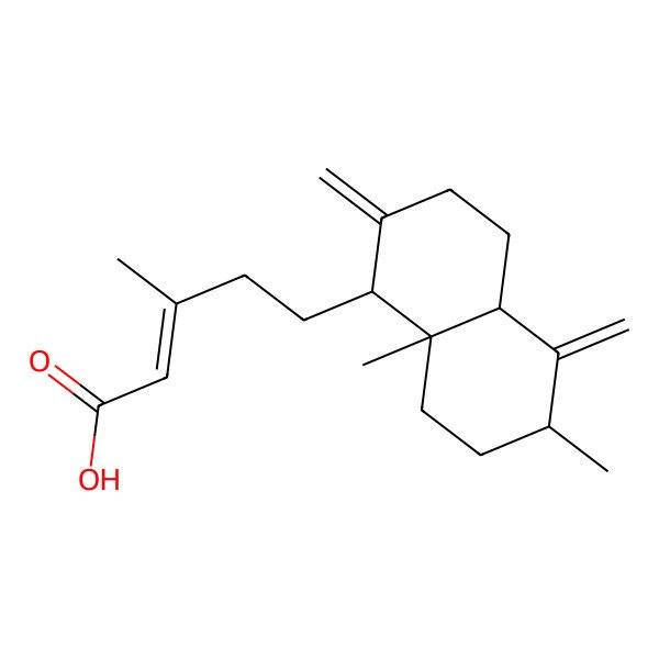 2D Structure of (E)-5-[(1S,4aS,6R,8aR)-6,8a-dimethyl-2,5-dimethylidene-3,4,4a,6,7,8-hexahydro-1H-naphthalen-1-yl]-3-methylpent-2-enoic acid