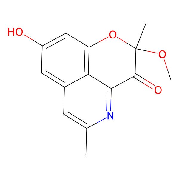 2D Structure of (3S)-11-hydroxy-3-methoxy-3,7-dimethyl-2-oxa-6-azatricyclo[7.3.1.05,13]trideca-1(13),5,7,9,11-pentaen-4-one