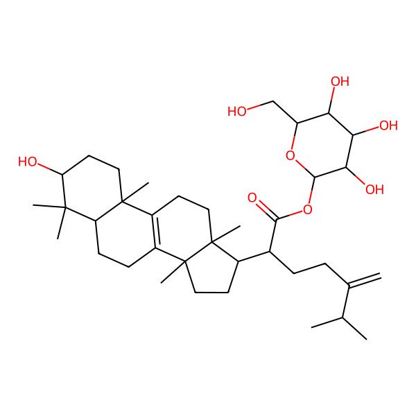 2D Structure of [(2S,3R,4S,5S,6R)-3,4,5-trihydroxy-6-(hydroxymethyl)oxan-2-yl] (2R)-2-[(3S,5R,10S,13R,14R,17R)-3-hydroxy-4,4,10,13,14-pentamethyl-2,3,5,6,7,11,12,15,16,17-decahydro-1H-cyclopenta[a]phenanthren-17-yl]-6-methyl-5-methylideneheptanoate
