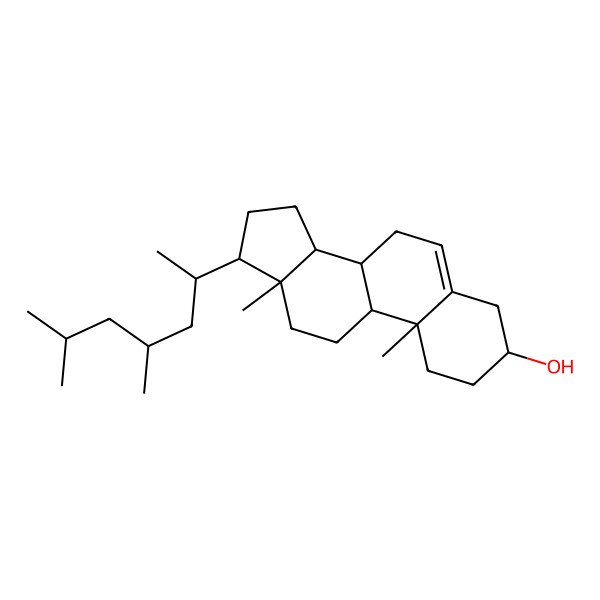 2D Structure of (3S,8S,9S,10R,13R,14S,17R)-17-[(2R,4S)-4,6-dimethylheptan-2-yl]-10,13-dimethyl-2,3,4,7,8,9,11,12,14,15,16,17-dodecahydro-1H-cyclopenta[a]phenanthren-3-ol