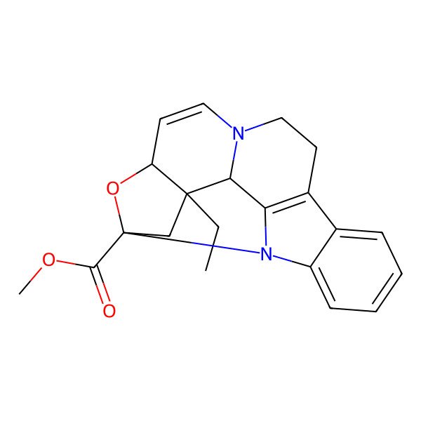 2D Structure of methyl (1S,16R,18S,20S)-20-ethyl-17-oxa-3,13-diazahexacyclo[11.7.0.02,10.03,18.04,9.016,20]icosa-2(10),4,6,8,14-pentaene-18-carboxylate