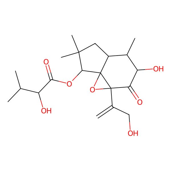 2D Structure of [5-Hydroxy-3-(3-hydroxyprop-1-en-2-yl)-6,9,9-trimethyl-4-oxo-2-oxatricyclo[5.3.0.01,3]decan-10-yl] 2-hydroxy-3-methylbutanoate