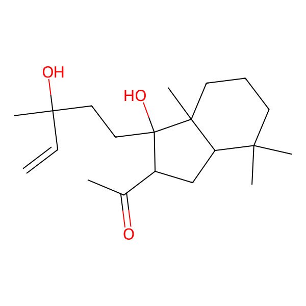 2D Structure of 1-[(2R,3R,3aS)-3-hydroxy-3-(3-hydroxy-3-methylpent-4-enyl)-3a,7,7-trimethyl-1,2,4,5,6,7a-hexahydroinden-2-yl]ethanone