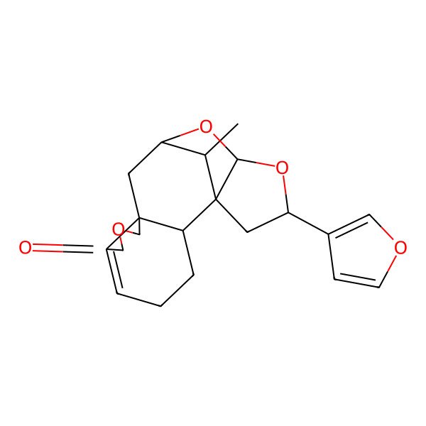 2D Structure of (1S,2S,10S,12R,14R,16R,18R)-16-(furan-3-yl)-18-methyl-8,13,15-trioxapentacyclo[10.5.1.01,14.02,10.06,10]octadec-5-en-7-one