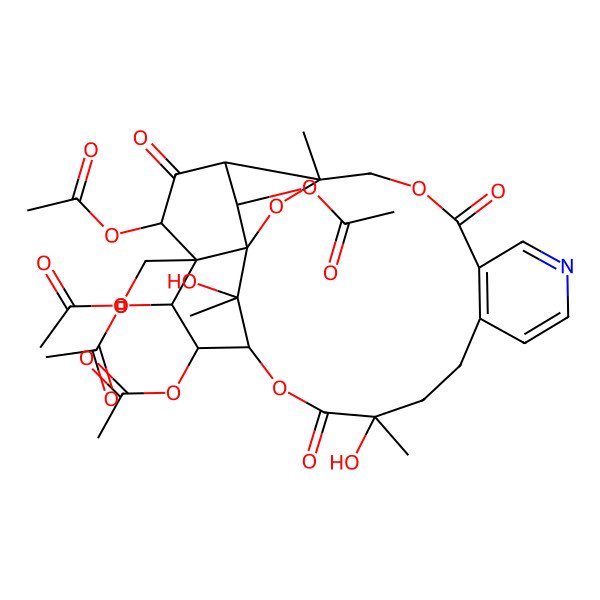 2D Structure of [(1S,3R,15S,18S,19R,20R,21S,22S,24R,25R,26S)-19,20,22,25-tetraacetyloxy-15,26-dihydroxy-3,15,26-trimethyl-6,16,23-trioxo-2,5,17-trioxa-9-azapentacyclo[16.7.1.01,21.03,24.07,12]hexacosa-7(12),8,10-trien-21-yl]methyl acetate