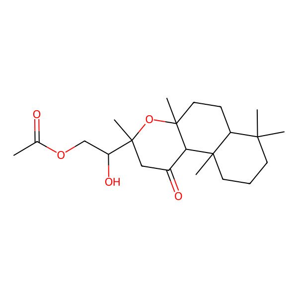 2D Structure of [2-(3,4a,7,7,10a-Pentamethyl-1-oxo-2,5,6,6a,8,9,10,10b-octahydrobenzo[f]chromen-3-yl)-2-hydroxyethyl] acetate