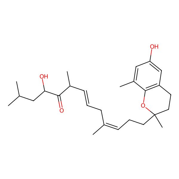 2D Structure of (4R,6R,7Z,10E)-4-hydroxy-13-[(2R)-6-hydroxy-2,8-dimethyl-3,4-dihydrochromen-2-yl]-2,6,10-trimethyltrideca-7,10-dien-5-one