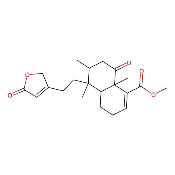 2D Structure of methyl (4aR,5S,6R,8aR)-5,6,8a-trimethyl-8-oxo-5-[2-(5-oxo-2H-furan-3-yl)ethyl]-4,4a,6,7-tetrahydro-3H-naphthalene-1-carboxylate
