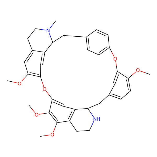 2D Structure of (10S,23R)-18,28,29,36-tetramethoxy-9-methyl-2,16-dioxa-9,24-diazaheptacyclo[21.6.2.23,6.212,15.117,21.05,10.027,31]hexatriaconta-1(29),3(36),4,6(35),12(34),13,15(33),17,19,21(32),27,30-dodecaene