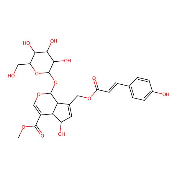 2D Structure of 10-O-E-p-courmaroyl scandoside methyl ester