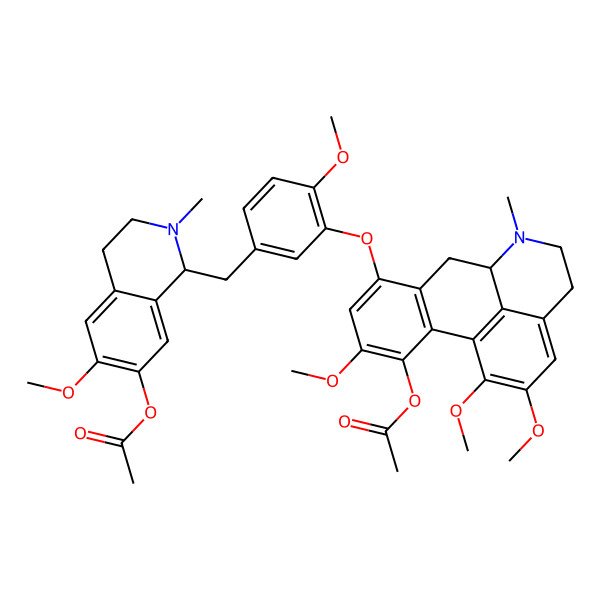 2D Structure of [(1S)-1-[[3-[[(6aS)-11-acetyloxy-1,2,10-trimethoxy-6-methyl-5,6,6a,7-tetrahydro-4H-dibenzo[de,g]quinolin-8-yl]oxy]-4-methoxyphenyl]methyl]-6-methoxy-2-methyl-3,4-dihydro-1H-isoquinolin-7-yl] acetate