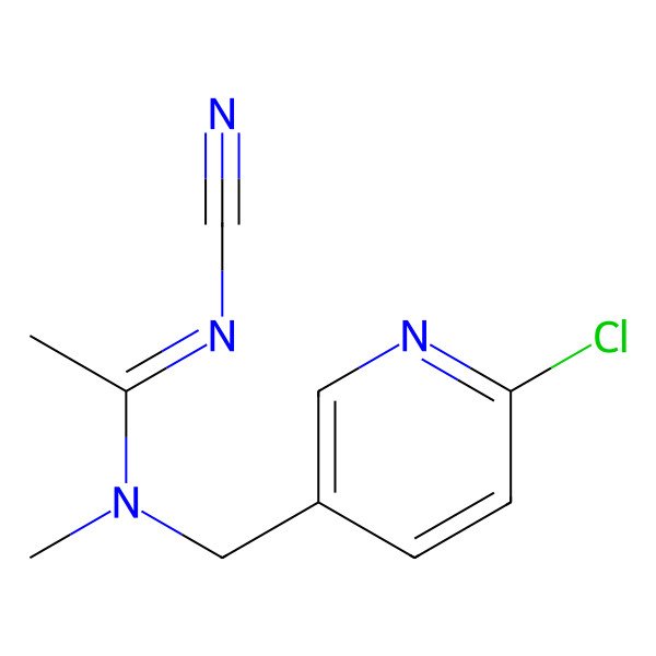 2D Structure of N-((6-Chloro-3-pyridinyl)methyl)-N'-cyano-N-methylethanimidamide