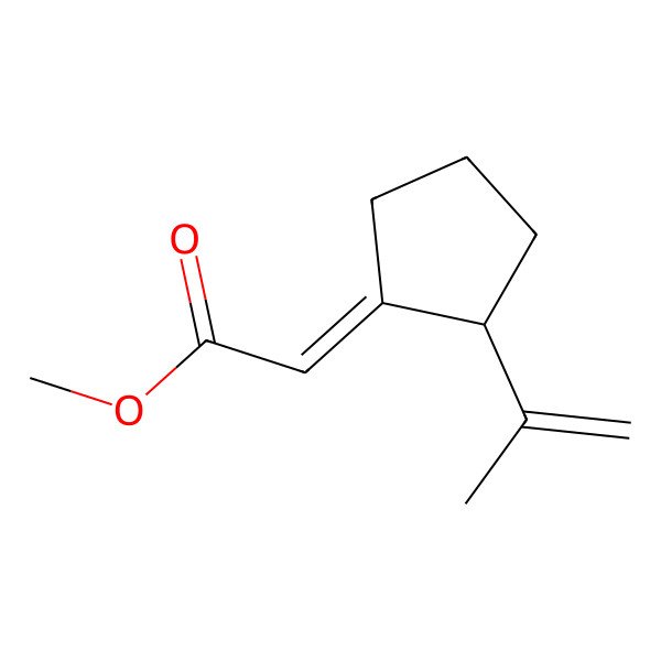 2D Structure of Acetic acid, (2-isopropenylcyclopentylidene)-, methyl ester 2D Structure of Acetic acid, (2-isopropenylcyclopentylidene)-, methyl ester
