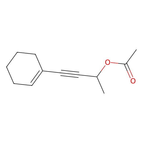 2D Structure of Acetic acid, 3-cyclohex-1-enyl-1-methylprop-2-ynyl ester
