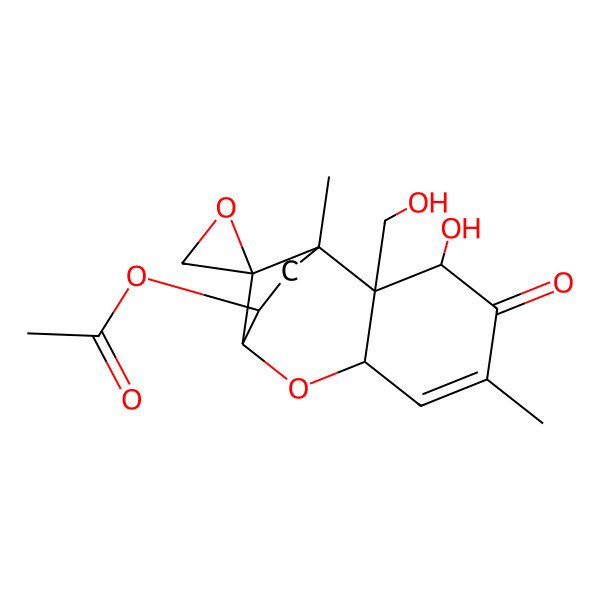 2D Structure of 7,15-Dihydroxy-8-oxo-12,13-epoxytrichothec-9-en-3-yl acetate