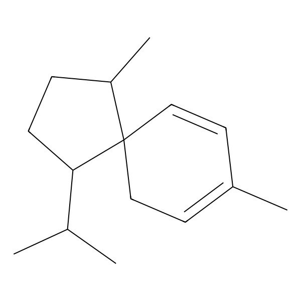 2D Structure of (1S,4S,5S)-1,8-dimethyl-4-propan-2-ylspiro[4.5]deca-7,9-diene