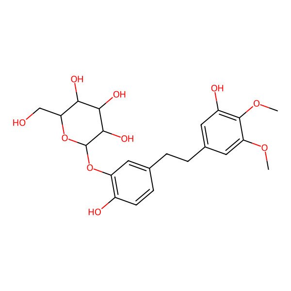 2D Structure of (2S,3R,4S,5S,6R)-2-[2-hydroxy-5-[2-(3-hydroxy-4,5-dimethoxyphenyl)ethyl]phenoxy]-6-(hydroxymethyl)oxane-3,4,5-triol
