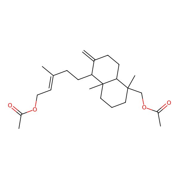 2D Structure of [5-[5-(acetyloxymethyl)-5,8a-dimethyl-2-methylidene-3,4,4a,6,7,8-hexahydro-1H-naphthalen-1-yl]-3-methylpent-2-enyl] acetate