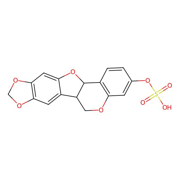 2D Structure of [(1R,12R)-5,7,11,19-tetraoxapentacyclo[10.8.0.02,10.04,8.013,18]icosa-2,4(8),9,13(18),14,16-hexaen-16-yl] hydrogen sulfate