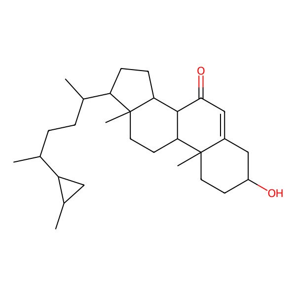 2D Structure of (3S,8S,9S,10R,13R,14S,17R)-3-hydroxy-10,13-dimethyl-17-[(2R,5S)-5-[(1R,2R)-2-methylcyclopropyl]hexan-2-yl]-1,2,3,4,8,9,11,12,14,15,16,17-dodecahydrocyclopenta[a]phenanthren-7-one