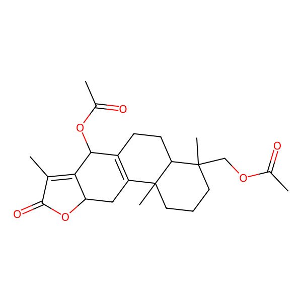 2D Structure of (7-acetyloxy-4,8,11b-trimethyl-9-oxo-2,3,4a,5,6,7,10a,11-octahydro-1H-naphtho[2,1-f][1]benzofuran-4-yl)methyl acetate