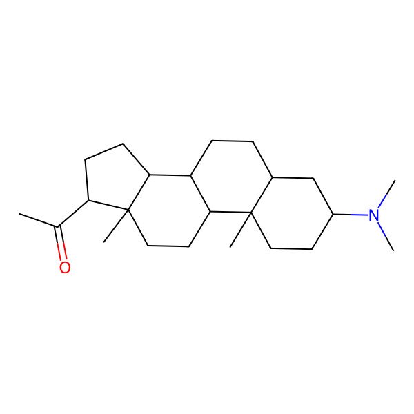 2D Structure of 1-[3-(dimethylamino)-10,13-dimethyl-2,3,4,5,6,7,8,9,11,12,14,15,16,17-tetradecahydro-1H-cyclopenta[a]phenanthren-17-yl]ethanone
