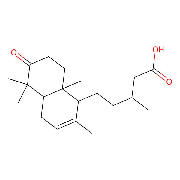 2D Structure of (3R)-5-[(1R,4aS,8aS)-2,5,5,8a-tetramethyl-6-oxo-4,4a,7,8-tetrahydro-1H-naphthalen-1-yl]-3-methylpentanoic acid