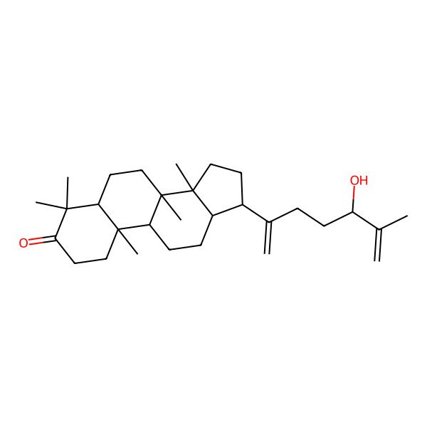 2D Structure of 17-(5-Hydroxy-6-methylhepta-1,6-dien-2-yl)-4,4,8,10,14-pentamethyl-1,2,5,6,7,9,11,12,13,15,16,17-dodecahydrocyclopenta[a]phenanthren-3-one