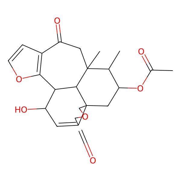 2D Structure of [(2S,8S,10R,11S,12R,20R)-2-hydroxy-11,12-dimethyl-5,14-dioxo-6,18-dioxapentacyclo[10.7.1.04,8.08,20.015,19]icosa-3,15(19),16-trien-10-yl] acetate