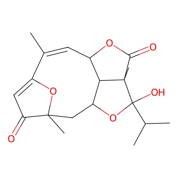 2D Structure of (1S,3R,7Z,9S,12S,13R,15R)-13-hydroxy-3,7,12-trimethyl-13-propan-2-yl-10,14,16-trioxatetracyclo[7.5.1.13,6.012,15]hexadeca-5,7-diene-4,11-dione