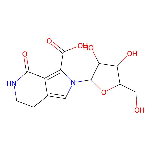 2D Structure of 2-[3,4-dihydroxy-5-(hydroxymethyl)oxolan-2-yl]-4-oxo-6,7-dihydro-5H-pyrrolo[3,4-c]pyridine-3-carboxylic acid