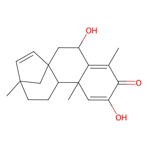 2D Structure of (1S,3S,9R,10R,13S)-3,7-dihydroxy-5,9,13-trimethyltetracyclo[11.2.1.01,10.04,9]hexadeca-4,7,14-trien-6-one