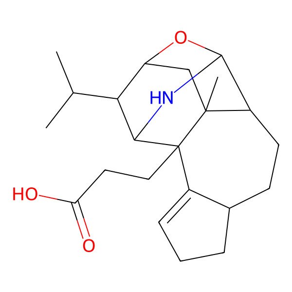 2D Structure of 3-(11-Methyl-17-propan-2-yl-14-oxa-16-azapentacyclo[11.3.1.02,11.03,7.010,15]heptadec-3-en-2-yl)propanoic acid