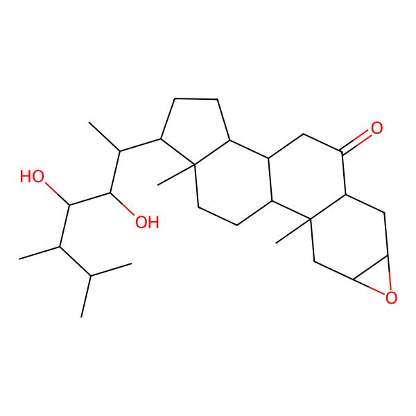 2D Structure of (1S,2R,4S,6R,8S,11S,12S,15R,16S)-15-[(2S,3R,4R,5R)-3,4-dihydroxy-5,6-dimethylheptan-2-yl]-2,16-dimethyl-5-oxapentacyclo[9.7.0.02,8.04,6.012,16]octadecan-9-one