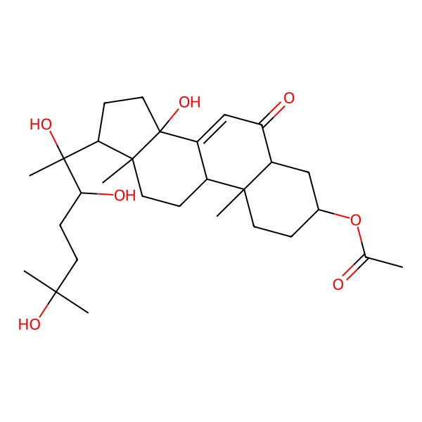 2D Structure of [14-hydroxy-10,13-dimethyl-6-oxo-17-(2,3,6-trihydroxy-6-methylheptan-2-yl)-2,3,4,5,9,11,12,15,16,17-decahydro-1H-cyclopenta[a]phenanthren-3-yl] acetate