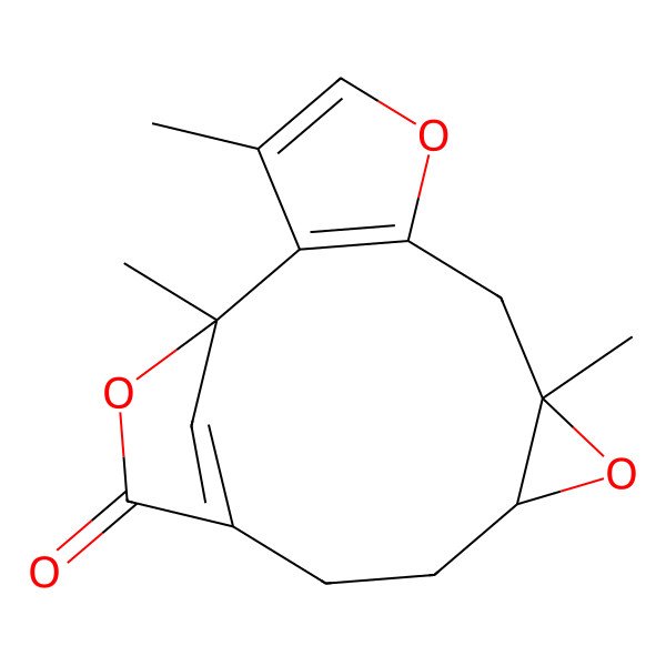 2D Structure of (1R,8S,10S)-1,3,8-trimethyl-5,9,15-trioxatetracyclo[11.2.1.02,6.08,10]hexadeca-2(6),3,13(16)-trien-14-one