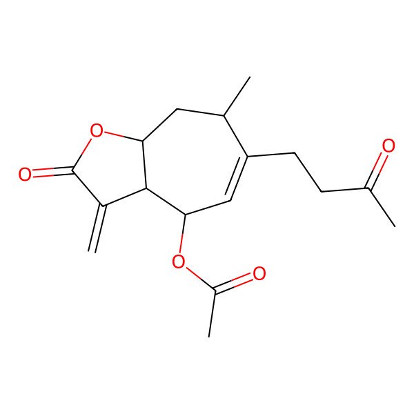 2D Structure of [(3aS,4S,7S,8aR)-7-methyl-3-methylidene-2-oxo-6-(3-oxobutyl)-4,7,8,8a-tetrahydro-3aH-cyclohepta[b]furan-4-yl] acetate