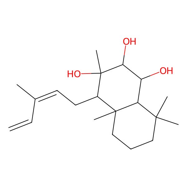 2D Structure of (1S,2S,3S,4R,4aS,8aS)-3,4a,8,8-tetramethyl-4-[(2E)-3-methylpenta-2,4-dienyl]-2,4,5,6,7,8a-hexahydro-1H-naphthalene-1,2,3-triol