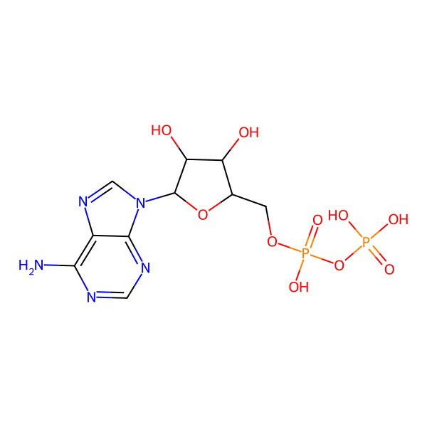 2D Structure of Adenosine-5'-diphosphate 2D Structure of Adenosine-5'-diphosphate