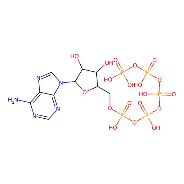 2D Structure of Adenosine 5'-(hexahydrogen pentaphosphate)